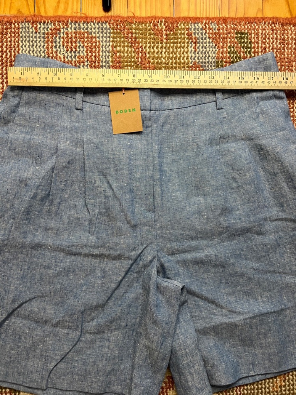 NWT Boden Kensington Linen Blue Shorts Size 14 - Picture 3 of 8